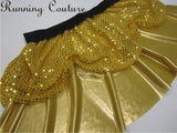 Yellow Princess inspired women's metallic/sparkle running skirt