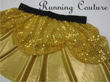 Yellow Princess inspired women's metallic/sparkle running skirt