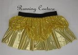 Yellow Princess inspired women's metallic/sparkle running skirt