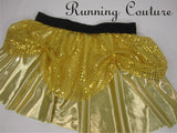 Yellow Princess inspired women's metallic/sparkle running skirt