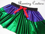 Mermaid inspired green metallic/shimmery women's running skirt