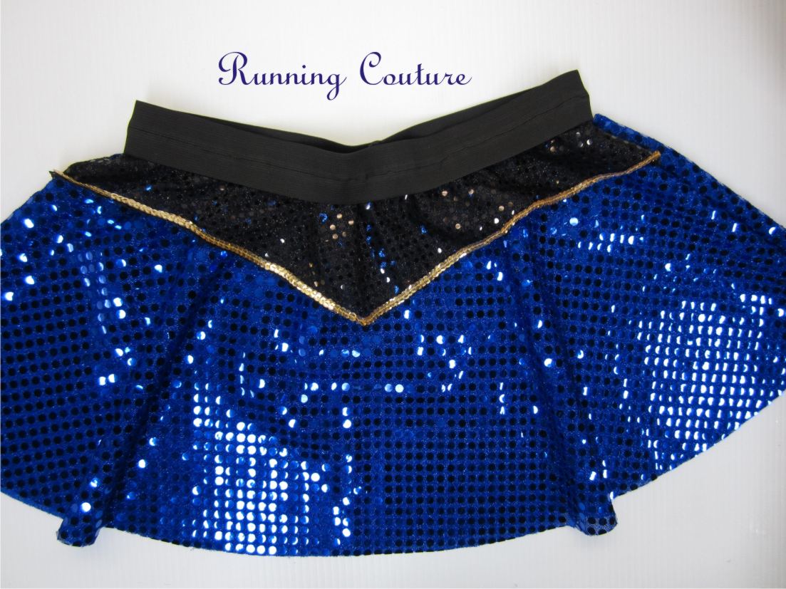 Blue Anna inspired women's sparkle running skirt - Main Image