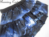 Blue Galaxy/Nebula inspired women's spandex running skirt