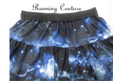 Blue Galaxy/Nebula inspired women's spandex running skirt