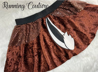 NEW Dale or Chip chipmunk inspired women's velvet running skirt