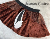 NEW Dale or Chip chipmunk inspired women's velvet running skirt