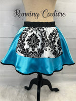 Alice inspired women's satin running skirt