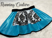 Alice inspired women's satin running skirt