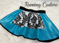 Alice inspired women's satin running skirt