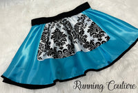 Alice inspired women's satin running skirt