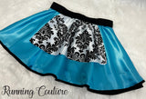 Alice inspired women's satin running skirt