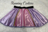 Satin Rapunzel inspired women's running skirt. Mother Gothel