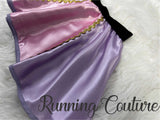 Satin Rapunzel inspired women's running skirt. Mother Gothel