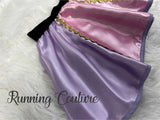 Satin Rapunzel inspired women's running skirt. Mother Gothel