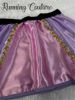 Satin Rapunzel inspired women's running skirt. Mother Gothel