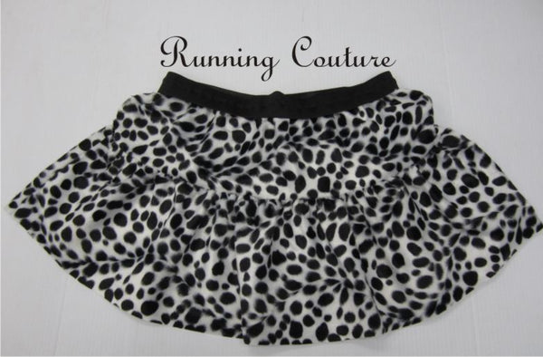 Dalmatian inspired women's faux fur running skirt