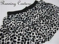 Dalmatian inspired women's faux fur running skirt