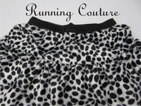 Dalmatian inspired women's faux fur running skirt