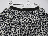 Dalmatian inspired women's faux fur running skirt