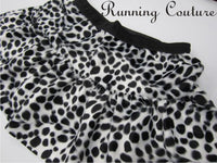 Dalmatian inspired women's faux fur running skirt