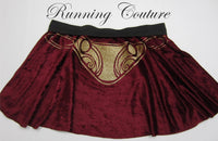 Burgundy Leia inspired women's velvet running skirt