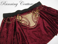 Burgundy Leia inspired women's velvet running skirt