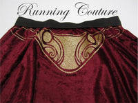 Burgundy Leia inspired women's velvet running skirt