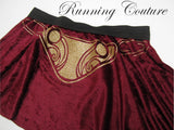 Burgundy Leia inspired women's velvet running skirt