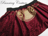 Burgundy Leia inspired women's velvet running skirt