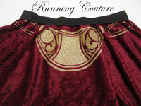 Burgundy Leia inspired women's velvet running skirt