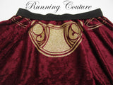 Burgundy Leia inspired women's velvet running skirt