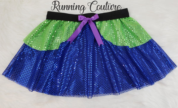 Alien or Photopass inspired sparkle women's running skirt.