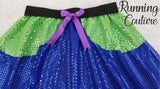 Alien or Photopass inspired sparkle women's running skirt.