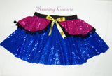 2X/3X Blue Anna inspired women's sparkle running skirt