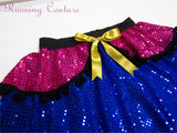 2X/3X Blue Anna inspired women's sparkle running skirt