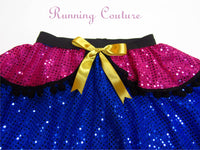 2X/3X Blue Anna inspired women's sparkle running skirt