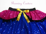 Blue Anna inspired women's sparkle running skirt