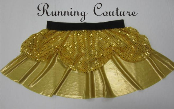 Belle inspired women's metallic/sparkle running skirt