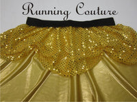 Belle inspired women's metallic/sparkle running skirt