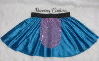 Sad donkey inspired blue women's velvet running skirt.