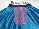 Sad donkey inspired blue women's velvet running skirt.