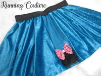 Sad donkey inspired blue women's velvet running skirt.