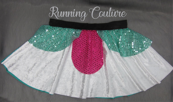 Hummingbird inspired women's velvet running skirt