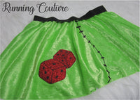 2X/3X Boogie Villain inspired velvet women's running skirt