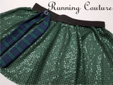 Arrow princess Hunter green sparkle women's running skirt