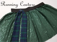 Arrow princess Hunter green sparkle women's running skirt