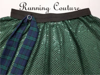 Arrow princess Hunter green sparkle women's running skirt