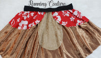 READY TO SHIP Chip chipmunk inspired women's velvet running skirt