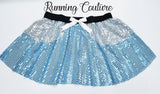 2X/3X Glass slipper princess inspired sparkle women's running skirt