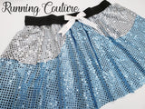 Glass slipper princess inspired sparkle women's running skirt. Midnight princess